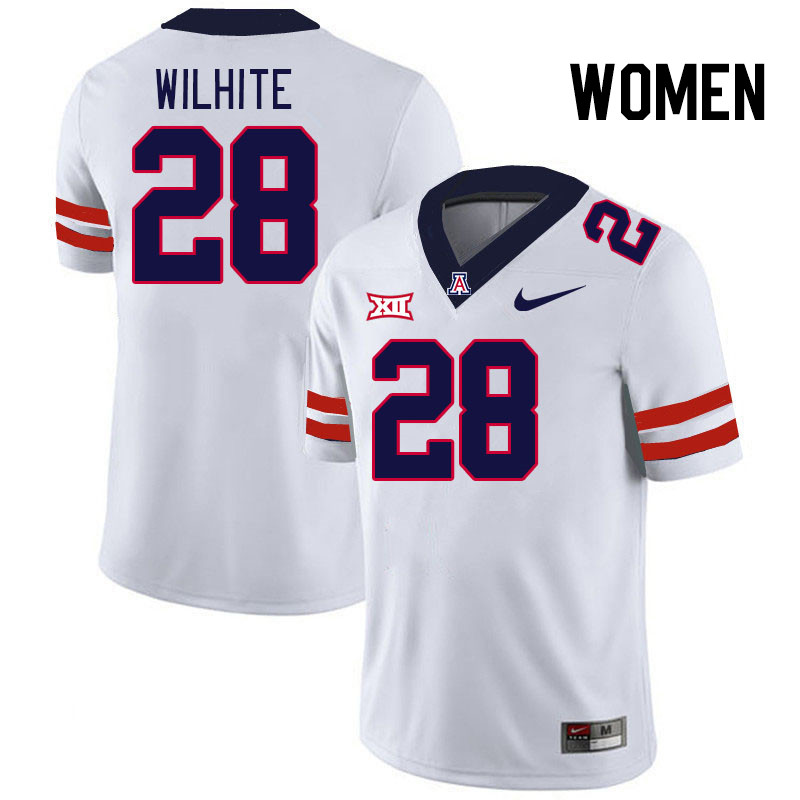 Women #28 Anthony Wilhite Arizona Wildcats Big 12 Conference College Football Jerseys Stitched-White